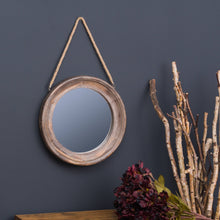 Load image into Gallery viewer, Wooden Frame Rope Hanging Mirror

