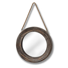 Load image into Gallery viewer, Wooden Frame Rope Hanging Mirror

