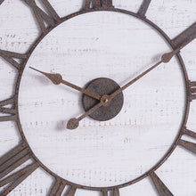 Load image into Gallery viewer, Rustic Wooden Clock With Aged Numerals And Hands

